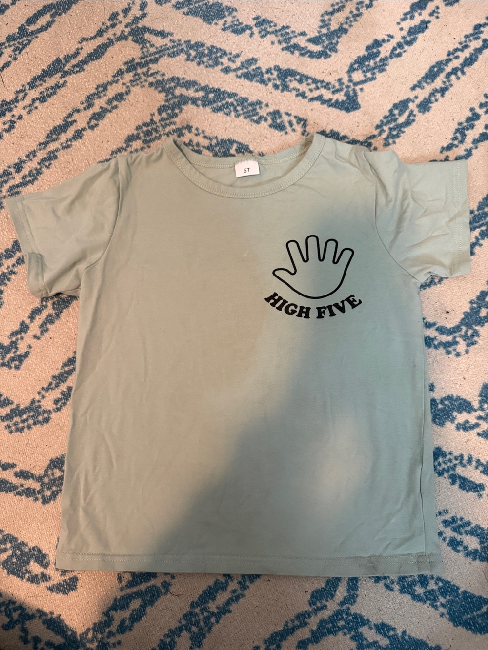 “Officially a handful” High Five Kids T-Shirt - Mint Green- 5t
